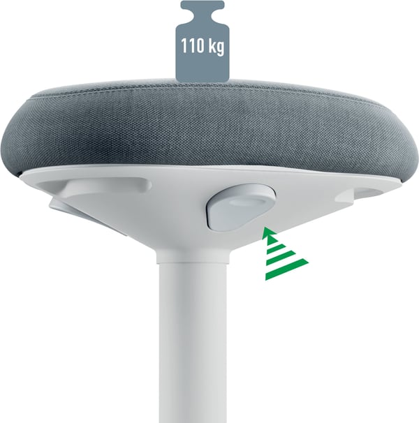 Leitz Ergo aktivstol til at sidde, lys grå