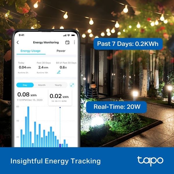 TP-Link Tapo P410M fjärrstyrd smart utomhusuttag, WiFi
