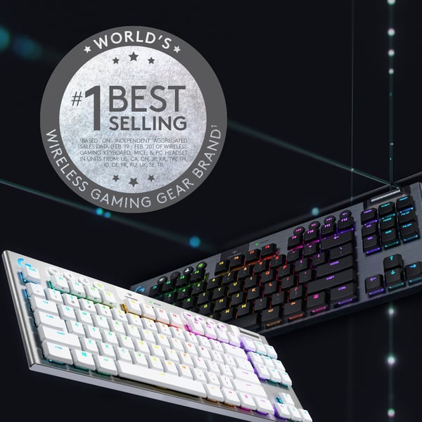 Logitech G915 TKL -spil tastatur, Tactile kontakter, hvid