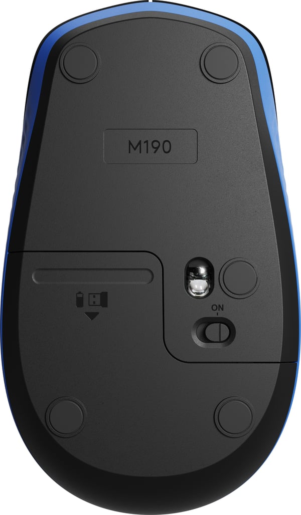 Logitech M190 -trådlös mus, svart/blå