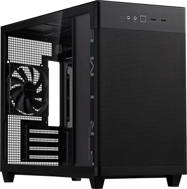 Asus Prime AP201 TG Micro-ATX-chassi med fönster, svart