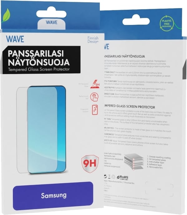 Wave Full Cover -beskyttelsesglas, Samsung Galaxy S24 FE, sort ramme
