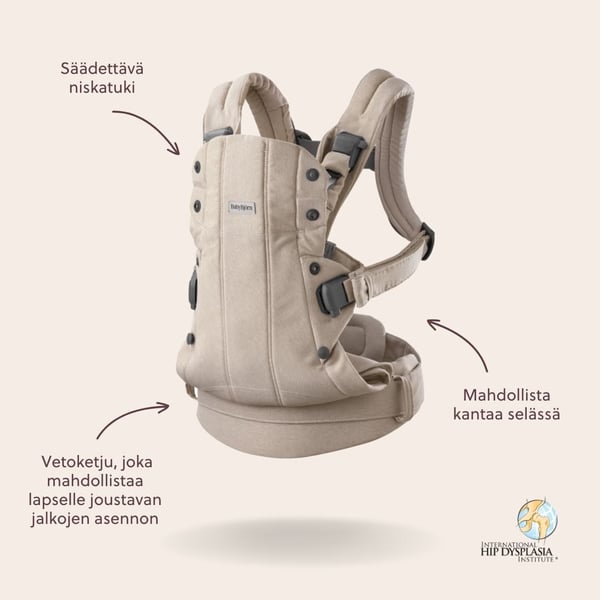 BabyBjörn Harmony Woven Mélange bärsele, ljus beige