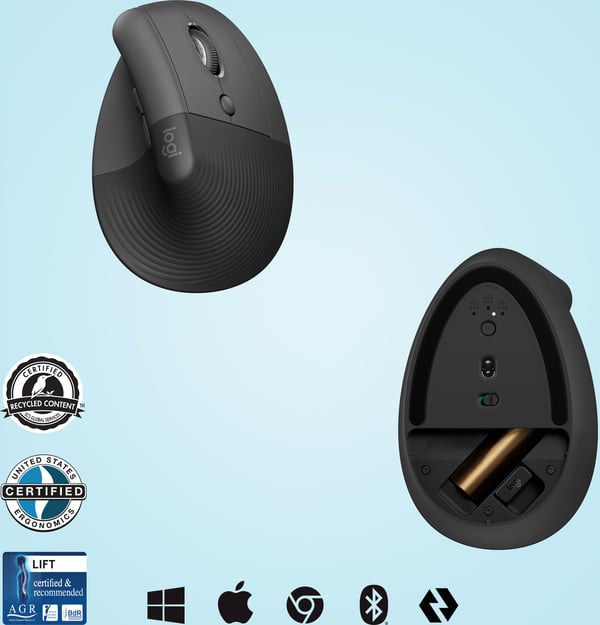 Logitech Lift -mus, svart