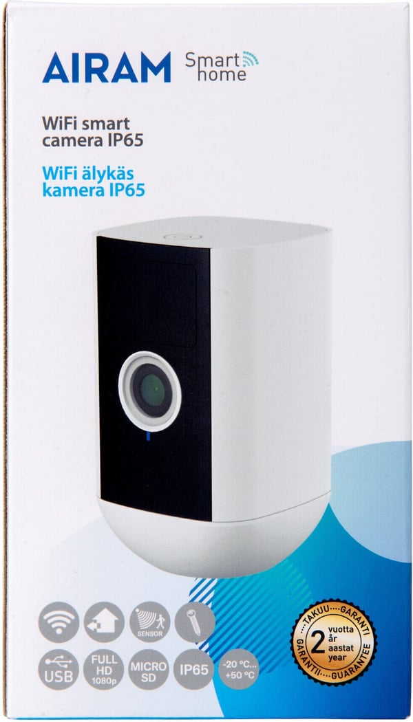 Airam SmartHome Kamera IP65, Wi-Fi-netværk