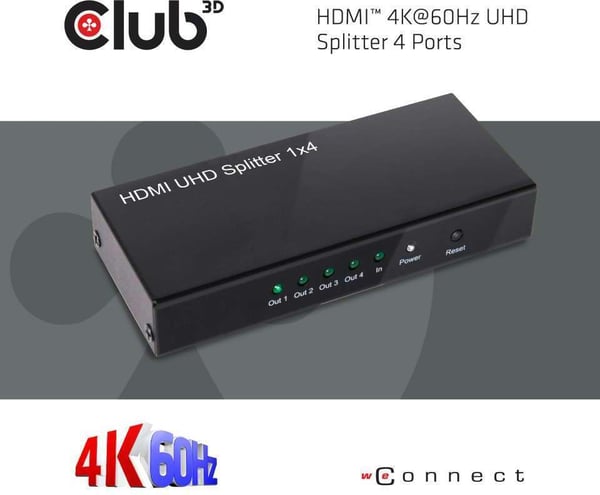 Club 3D HDMI 2.0 UHD Splitter delingsenhed