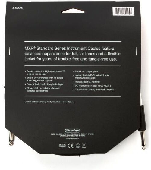 MXR Standard -instrumentkabel 6 m, svart