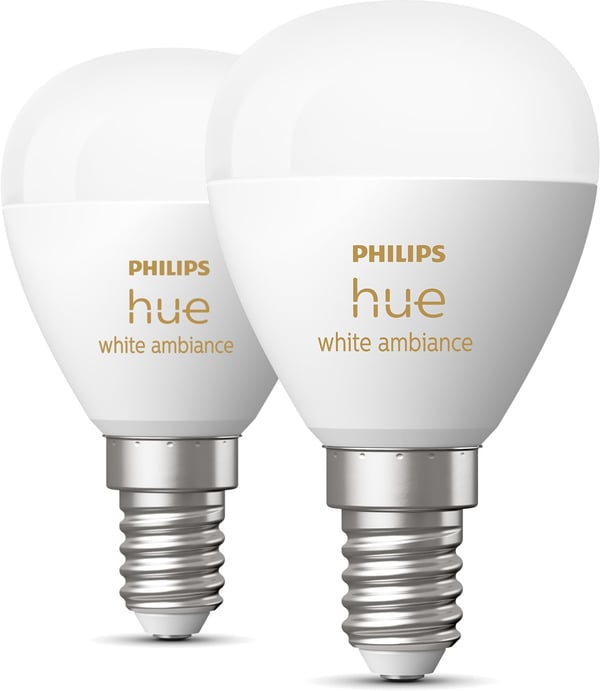 Philips Hue White Ambience Luster smartlampe, E14, P45 2 stk.