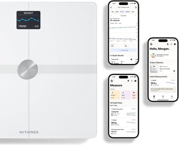 Withings Body Smart White -kropsanalysevægt med wifi-tilslutning