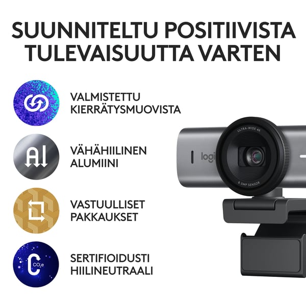 Logitech MX Brio Ultra HD 4K-webkamera, mørkegrå