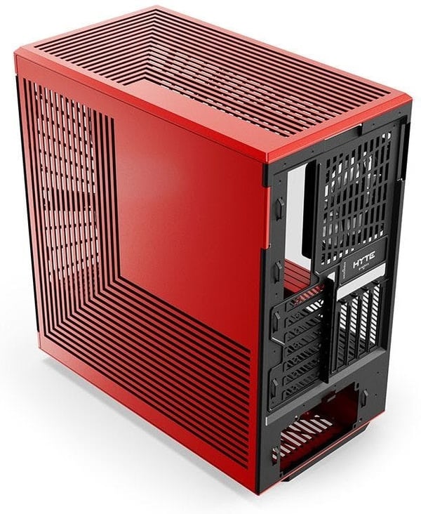 Hyte Y40 Red ATX-chassi med fönster, svart/röd