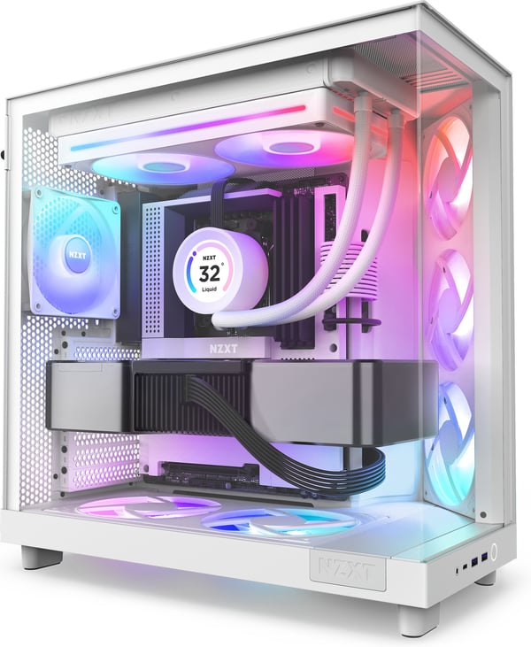 NZXT F280 RGB CORE-blæser, 2 * 140 mm, hvid