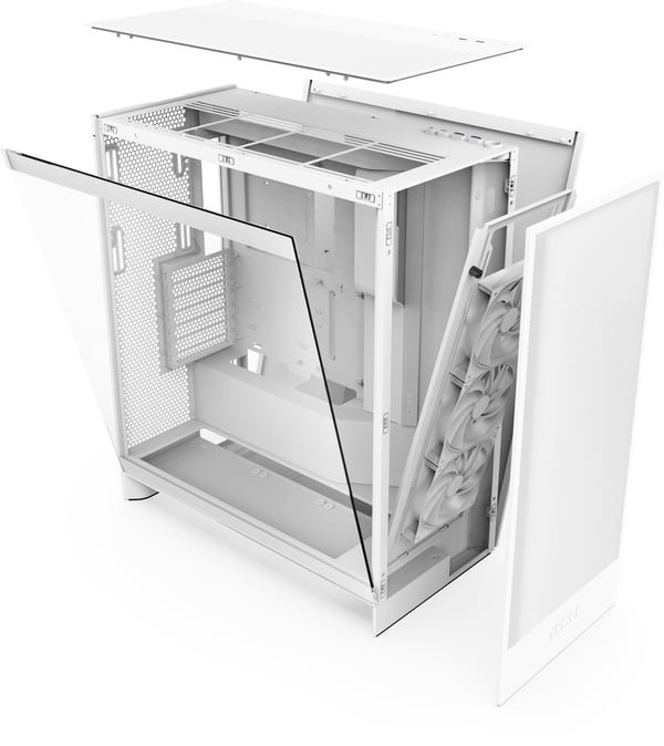 NZXT H7 Flow (2024) ATX-chassis med vindue, hvid