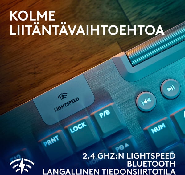 Logitech G915 X LIGHTSPEED - lavprofil gaming tastatur, Tactile switches, hvid
