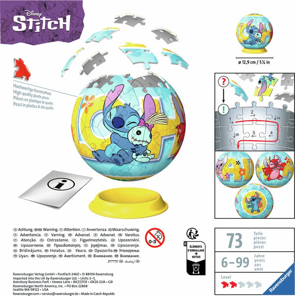 Ravensburger Disney Stitch 3D Pussel, 73 bitar