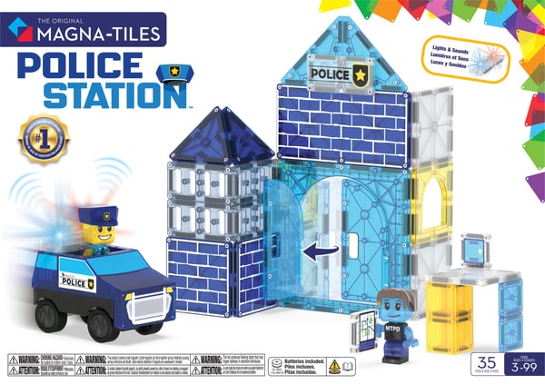 MAGNA-TILES® Polisstation magnetbyggsats, 35 delar