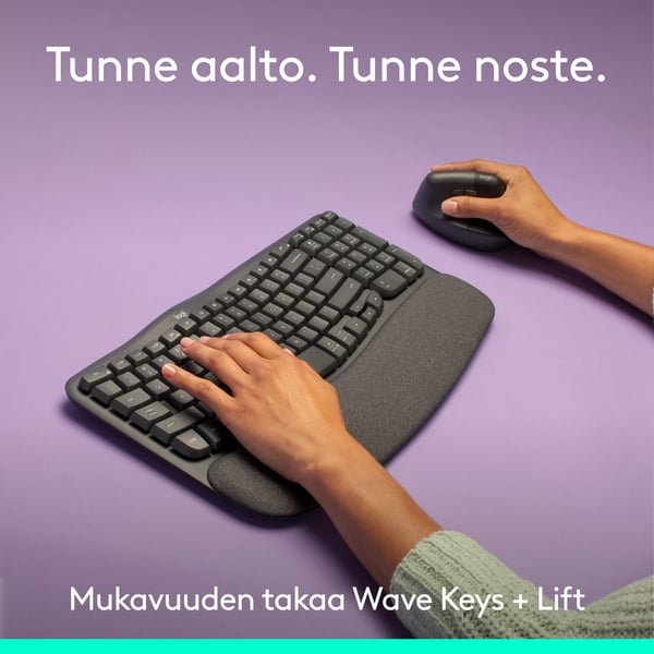 Logitech Wave & Lift Combo trådlöst tangentbord och mus