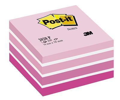 Post-it meddelandekub rosa pastellfärgnyanser 76 x 76 mm