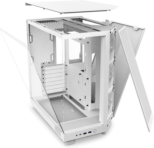 NZXT H6 Flow RGB ATX-kabinet med panoramavindue, hvid
