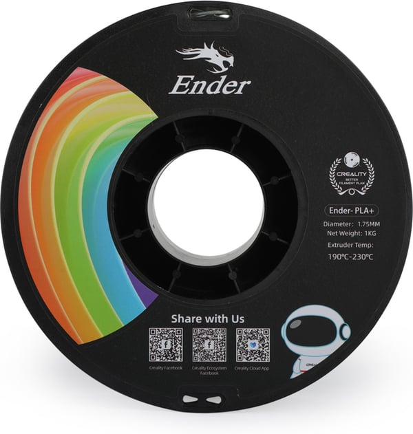Creality Ender - PLA+ -filament för 3D-skrivare, 1.75 mm, grå
