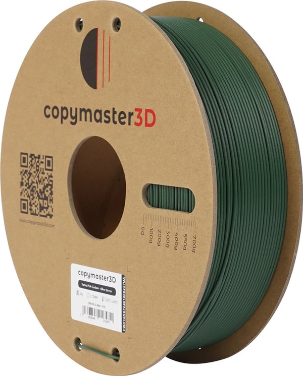 Copymaster3D Turbo PLA Carbon-filament til 3D-printere, 1,75 mm, olivgrøn