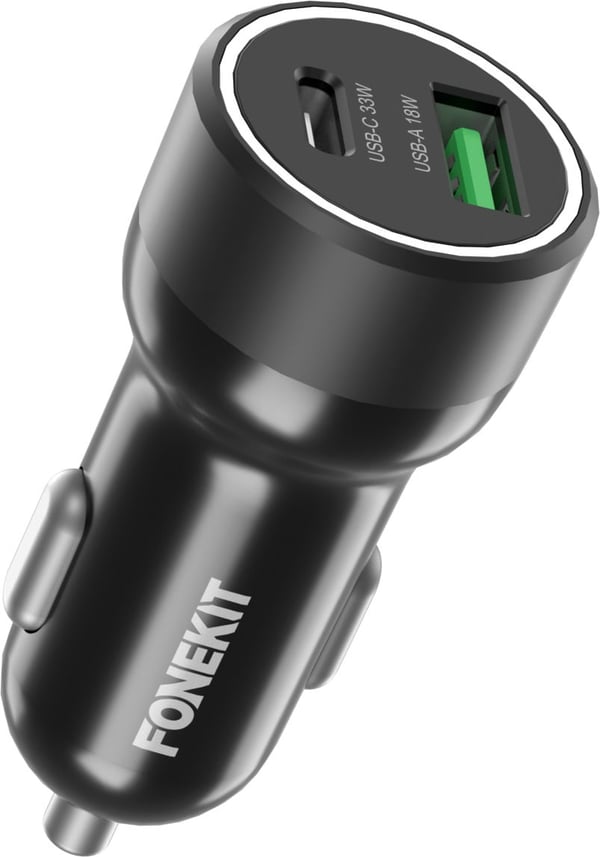 FoneKit Travel 51W, USB-C + USB-A biladapter