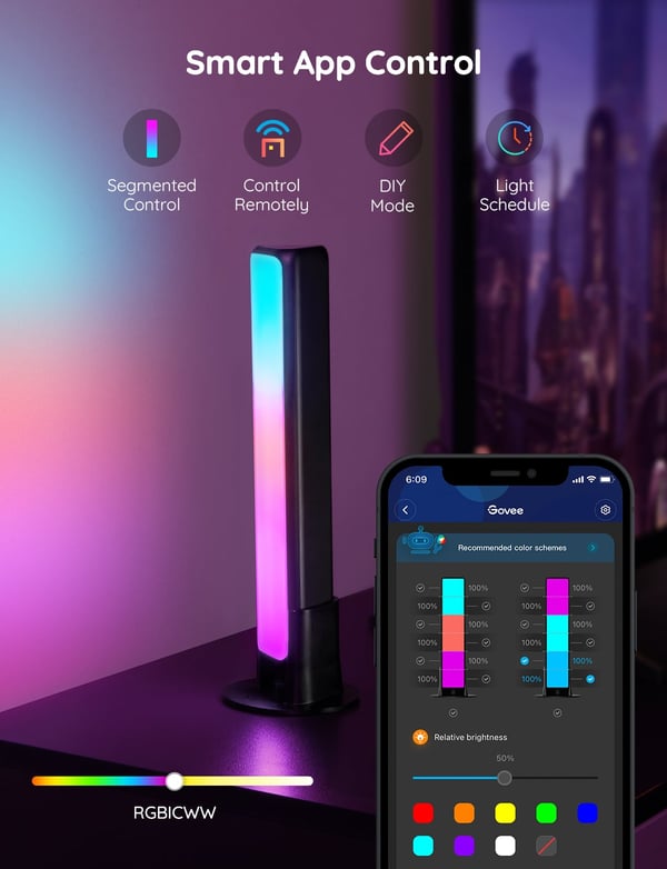 Govee Flow Plus Light Bars ljusstavar 2 st, WiFi, Bluetooth