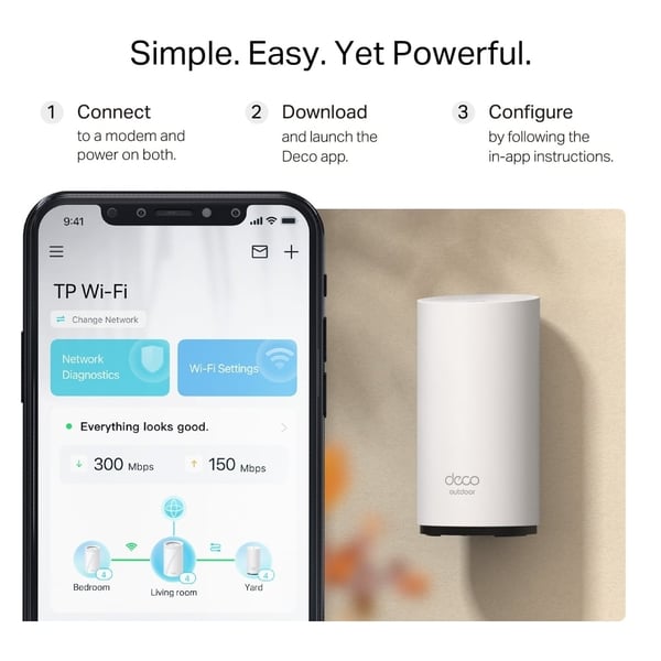 TP-LINK Deco BE25-Outdoor Wi-Fi 7 Mesh-router för inomhus- och utomhusbruk