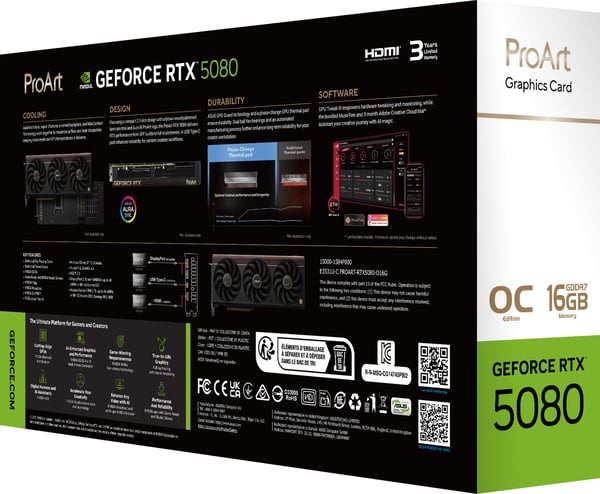 ASUS ProArt GeForce RTX 5080 16 GB OC Edition grafikkort