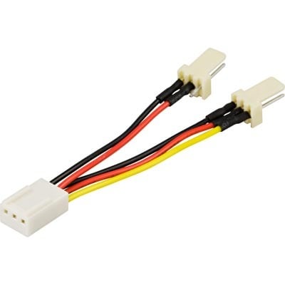DELTACO Y-grenuttag 3-pin - 2 x 3-pin