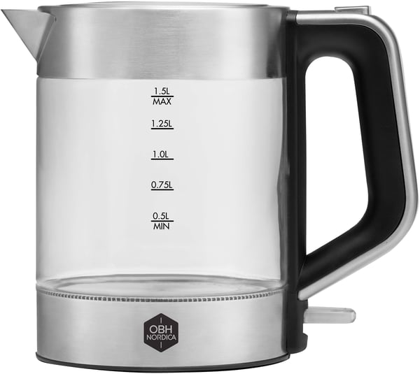 OBH Nordica Venice Glass -vattenkokare 1,5 L
