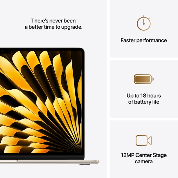 Apple MacBook Air 15" M4 16 GB, 256 GB 2025 - bärbar, stjärnvitt (MW1J3)