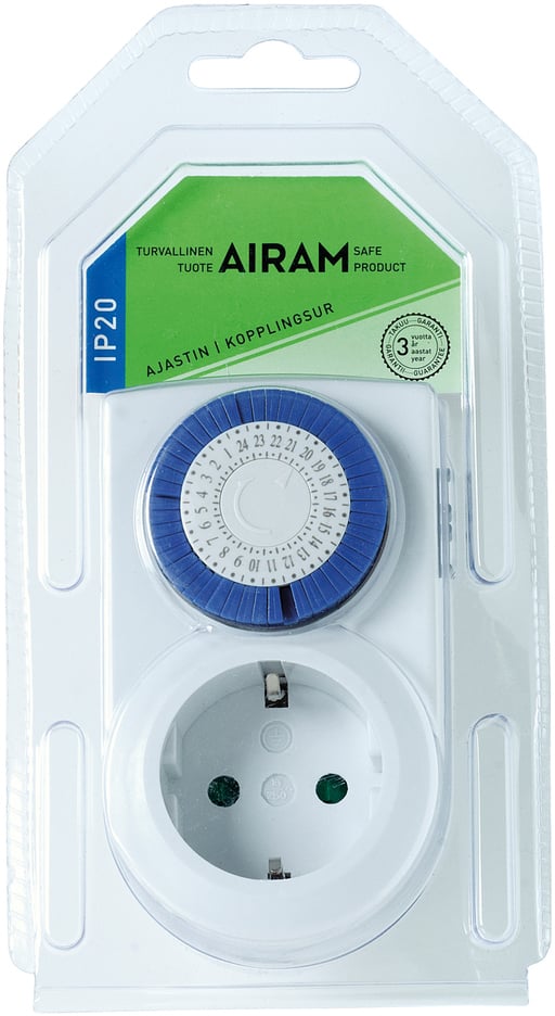 Airam TIMER MINI IP20 24H, DEL 30 MIN