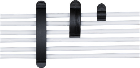 DELTACO kabelholder, 1/3/6 steder, 10-pakke, sort