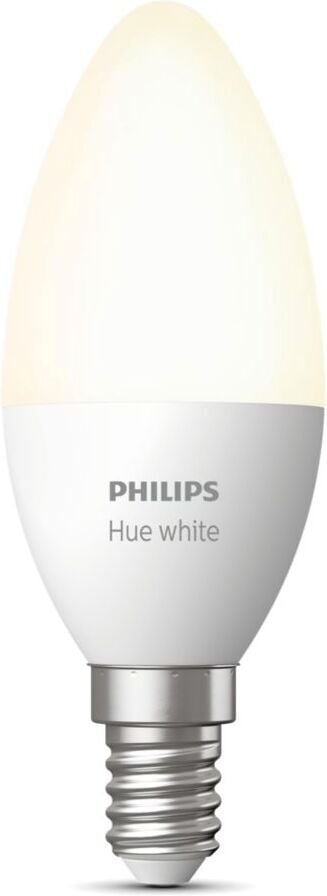 Philips Hue - LED-smartlampe, BT, White, E14, lysestageformet