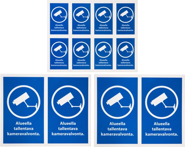 Tarmo kamerabevaknings fönsterklistermärken, 3 ark