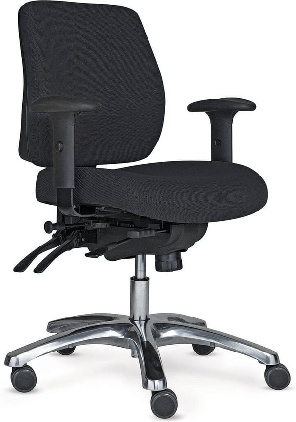 Toplux Pro 20 -kontorsstol med armstöd, svart