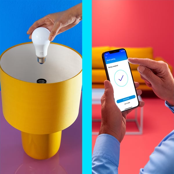 WiZ smartlampe, E14, opalglas, RGBW - alle farver og nuancer af hvidt lys, Wi-Fi, 470 lm