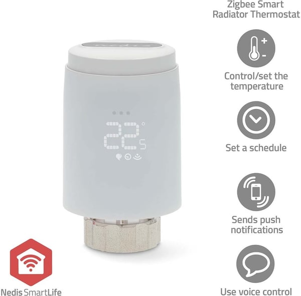 Nedis SmartLife ZBHTR20WT - smart termostat för radiator, ZigBee