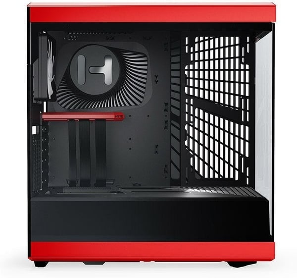 Hyte Y40 Red ATX-chassi med fönster, svart/röd
