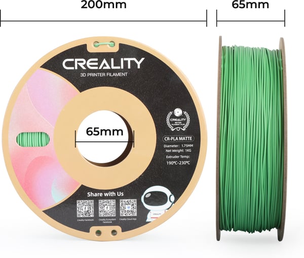 Creality CR-PLA Matt -filament til 3D-printere, 1,75 mm, avocadogrøn
