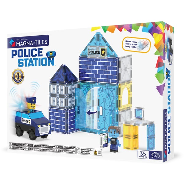 MAGNA-TILES® Polisstation magnetbyggsats, 35 delar