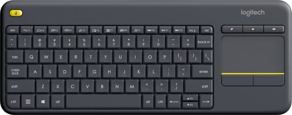 Logitech K400 Plus tastatur med touchpad, sort