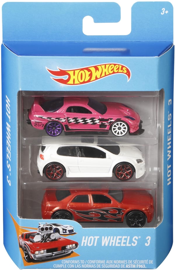 Hot Wheels -småbiler, 3 stk
