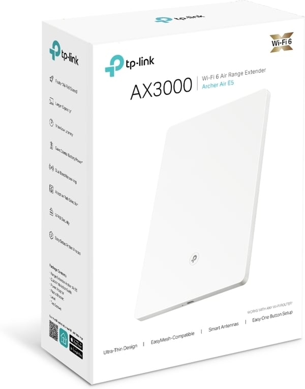 TP-LINK Archer Air E5 Dualband väggmonterad WiFi 6-förstärkare