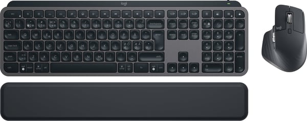 Logitech MX Keys S Combo -tangentbord och mus med handledsstöd, grafitgrå