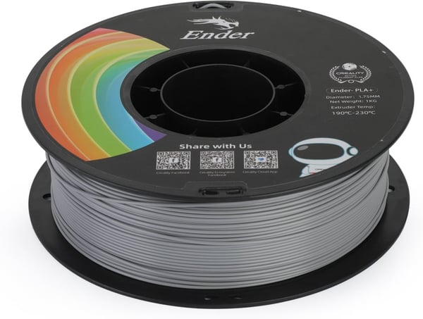 Creality Ender - PLA+ -filament för 3D-skrivare, 1.75 mm, grå