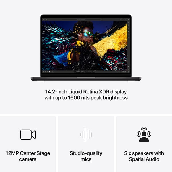 Apple MacBook Pro 14" M4 Pro 24 Gt, 1 Tt 2024 -bärbar, stjärnsvart (MX2J3)