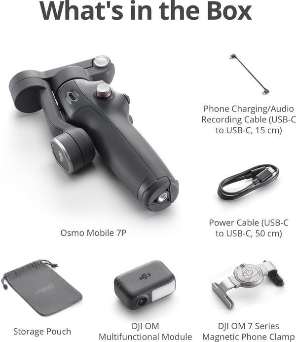 DJI Osmo Mobile 7P gimbal för mobiltelefon, svart