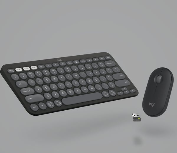 Logitech Pebble 2 Combo -tastatur og mus, grå